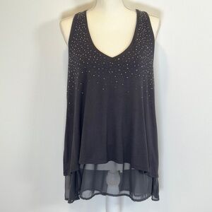 Lane Bryant Rhinestone Black Sleeveless Top Size 14/16